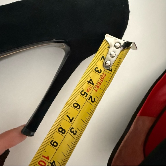 Charles Jourdan Black Suede Heels Pointed Toe Stiletto Heel - Picture 10 of 13